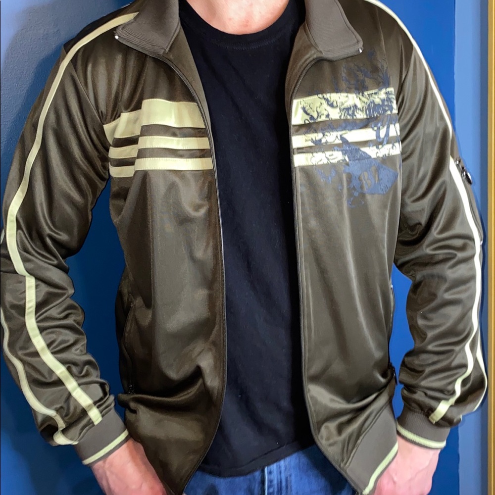 Giorginni army green jacket with stripes